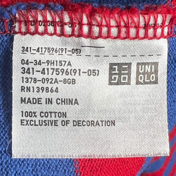 Men's J.W. Anderson x Uniqlo Red & Blue Striped Long Sleeve T-Shirt - M - Picture 6 of 6